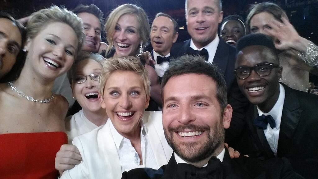 2014 at the movies: Ellen DeGeneres' Oscars selfie taken at the 2014 Academy Awards ceremony