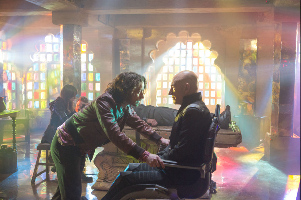 Younger Charles Xavier (James McAvoy) meets older Charles (Patrick Stewart) in X-Men: Days of Future Past