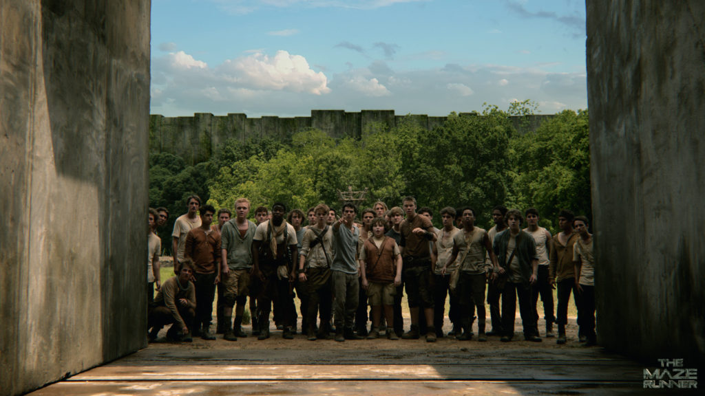 The Gladers gathered at the entrance of the Maze
