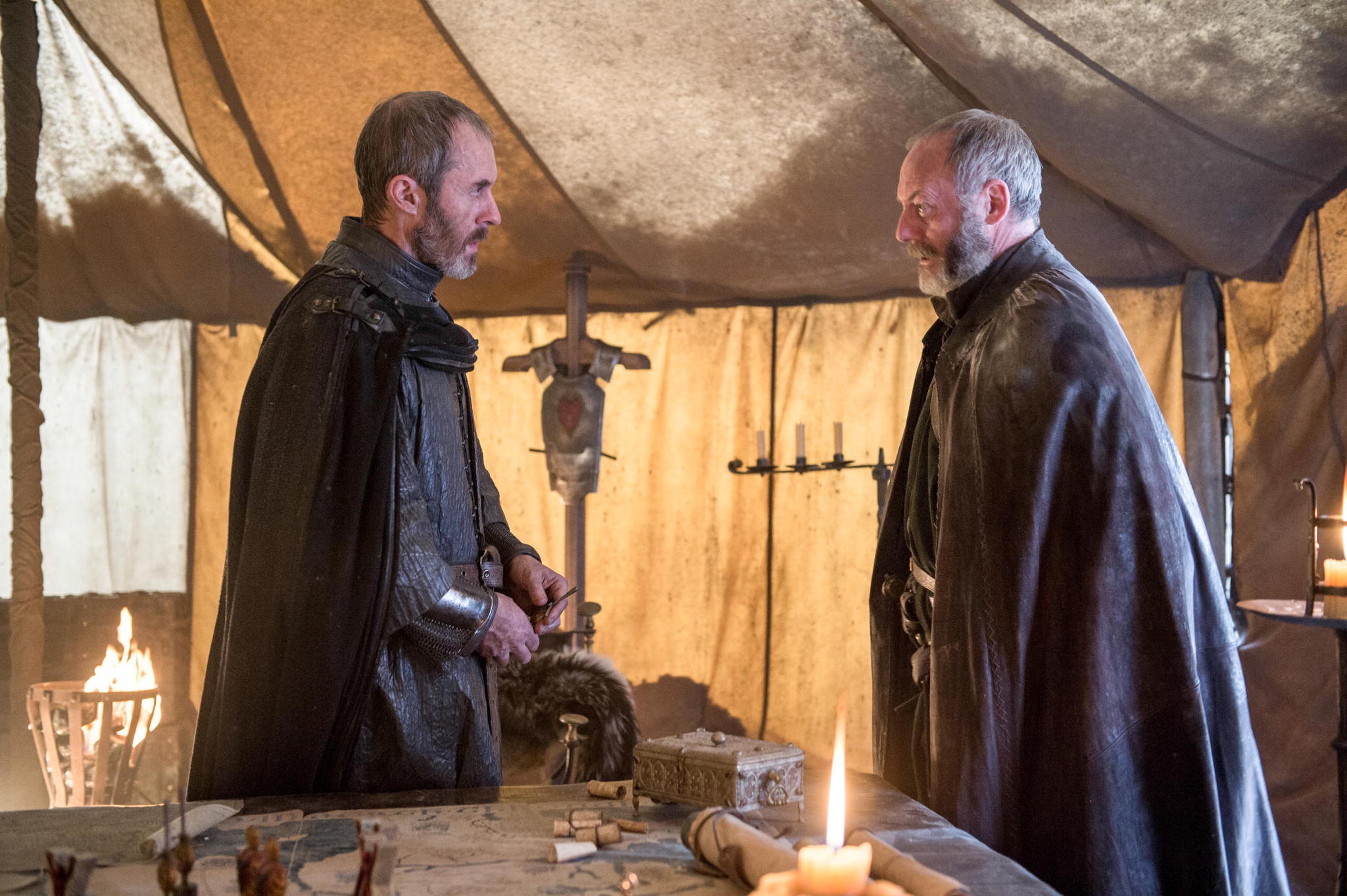 Stannis and Ser Davos Seaworth in 'The Gift'