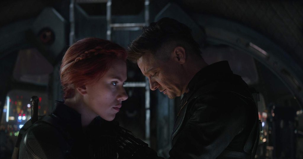 Scarlett Johansson (Natasha Romanoff/Black Widow) and Jeremy Renner (Clint Barton/Hawkeye)