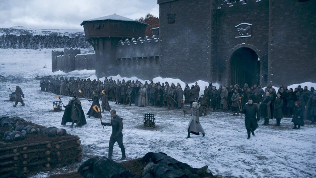 Lighting the pyres in 'The Last of the Starks'