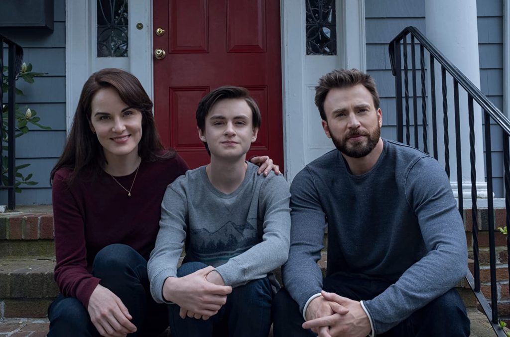 Defending Jacob miniseries review: Michelle Dockery (Laurie Barber), Jaeden Martell (Jacob Barber) and Chris Evans (Andy Barber) in Apple TV+'s Defending Jacob